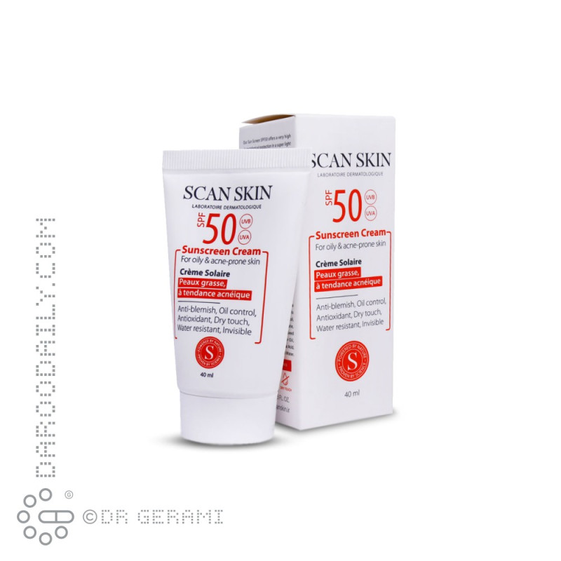 کرم ضد آفتاب بی رنگ پوست چرب و مستعد آکنه اسکن اسکین 40 میلی لیتری