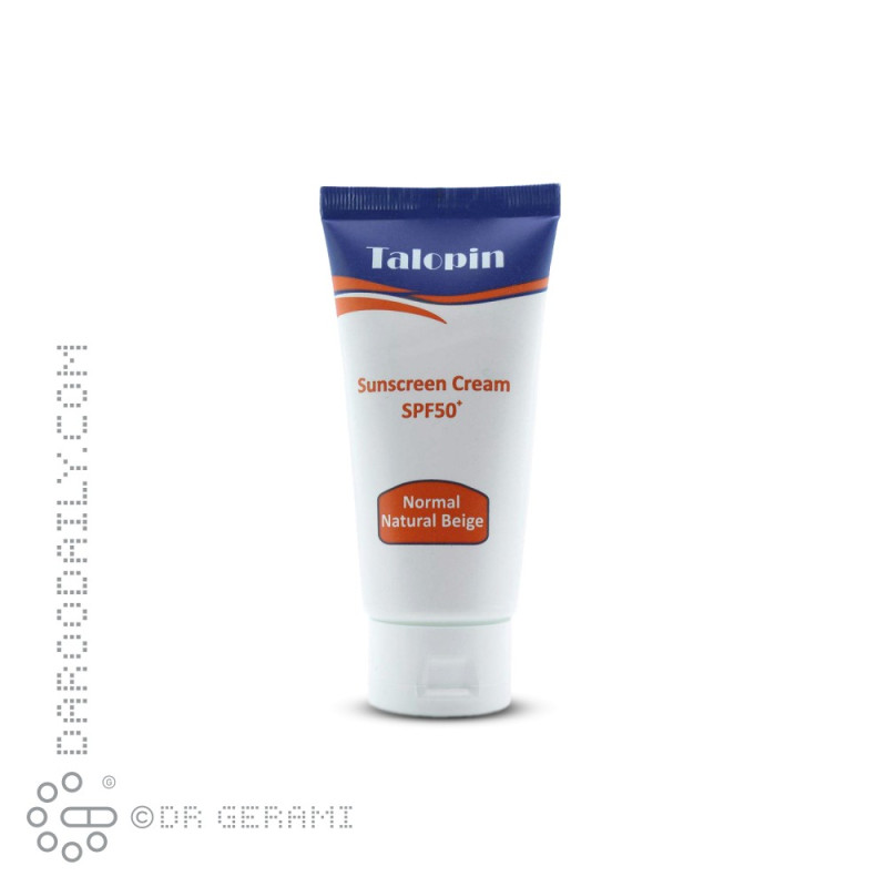 کرم ضد آفتاب بژ طبیعی پوست معمولی و خشک SPF50 تالوپین 50 میلی لیتری