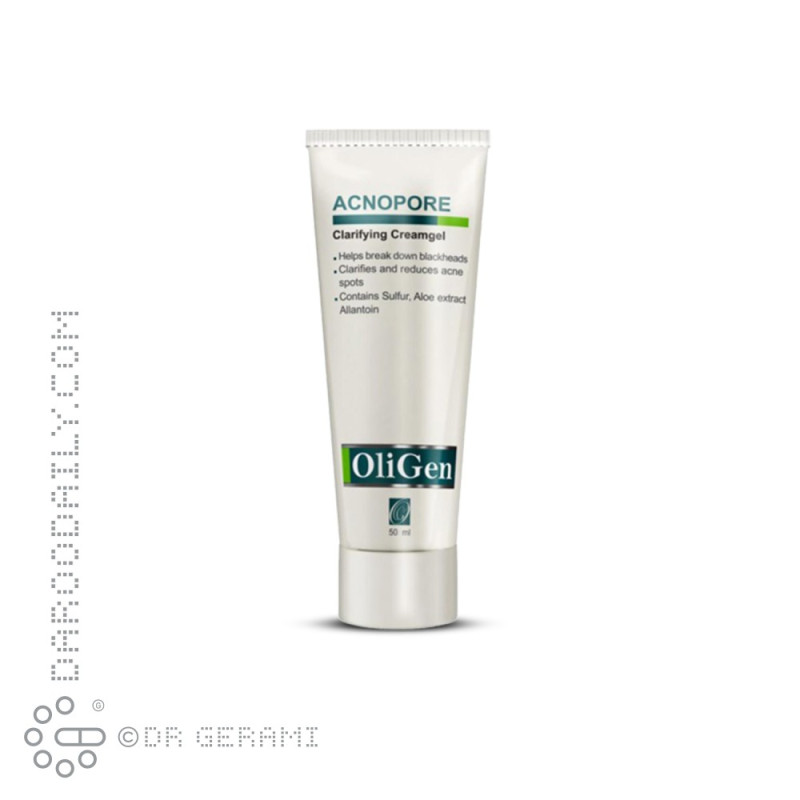 ژل کرم شفاف کننده پوست مدل Acnopore الی ژن 50 میلی لیتری