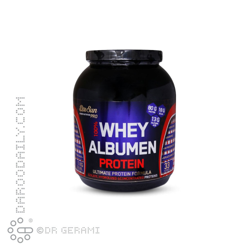 پودر پروتئین وی آلبومین شکلاتی دکتر سان ۱۰۰۰ گرمی