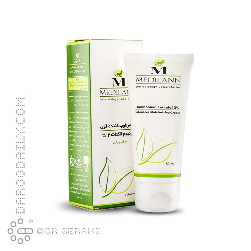 کرم مرطوب کننده قوی پوست خشک آمونیوم لاکتات 12 درصد مدیلن 50 میلی لیتری