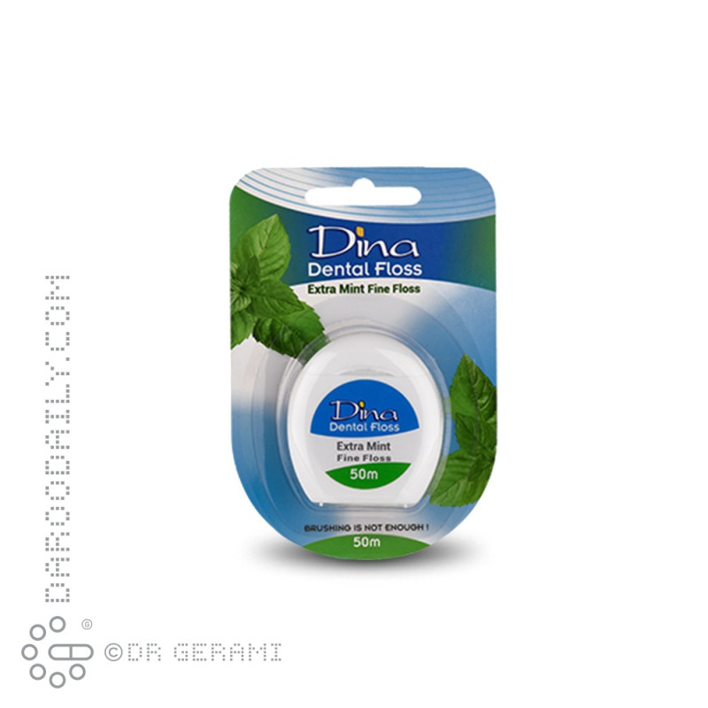 نخ دندان خیلی نازک نعنایی دینا 50 متری