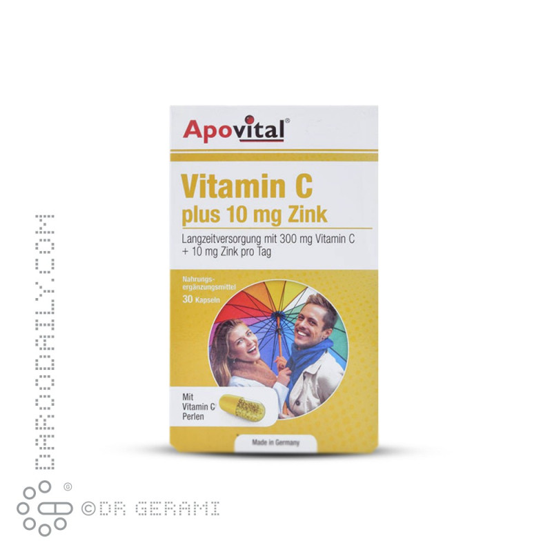کپسول ویتامین C و زینک 10 میلی گرمی آپوویتال 40 عددی