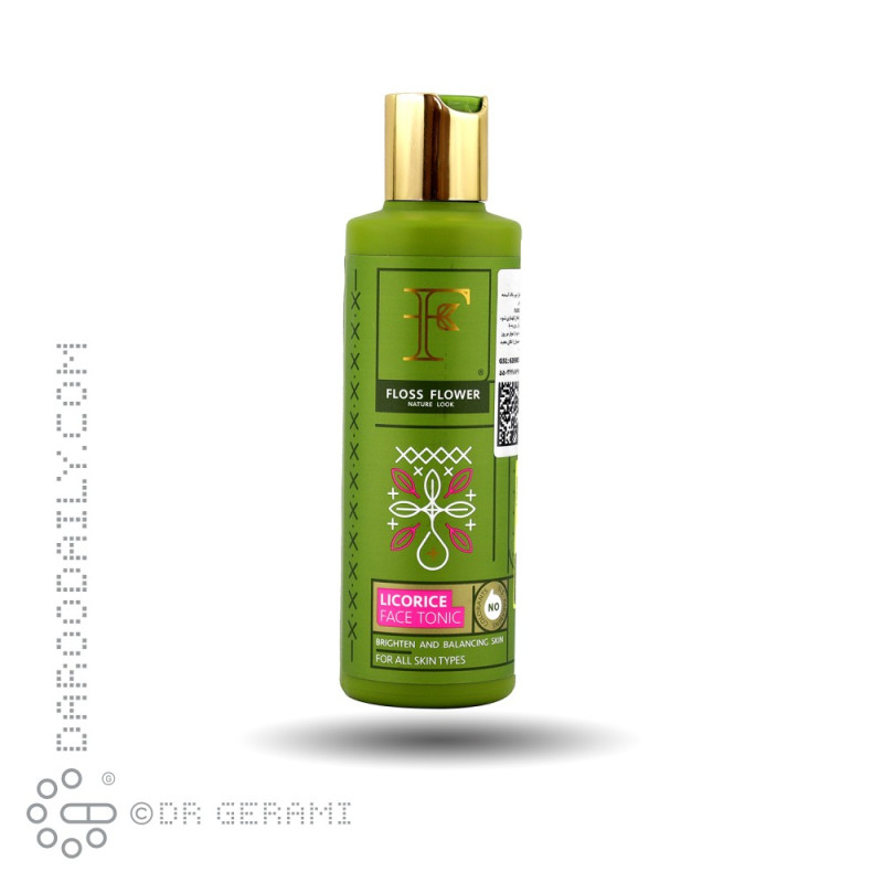 تونر روشن کننده ضد لک صورت شیرین بیان فلوس فلاور ۲۰۰ میلی لیتری