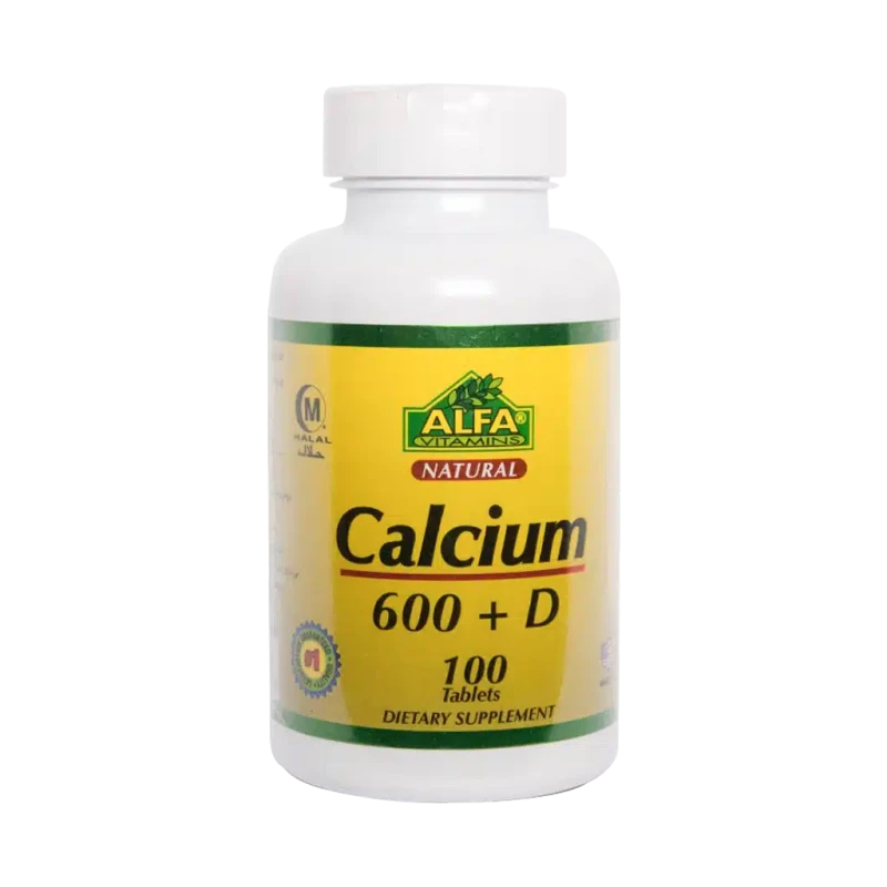 قرص کلسیم 600 میلی گرمی و ویتامین D آلفا ویتامینز 100 عددی