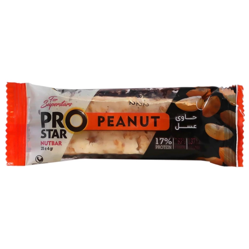 پروتئین بار پرو استار 25 گرمی بادام زمینی فشرده