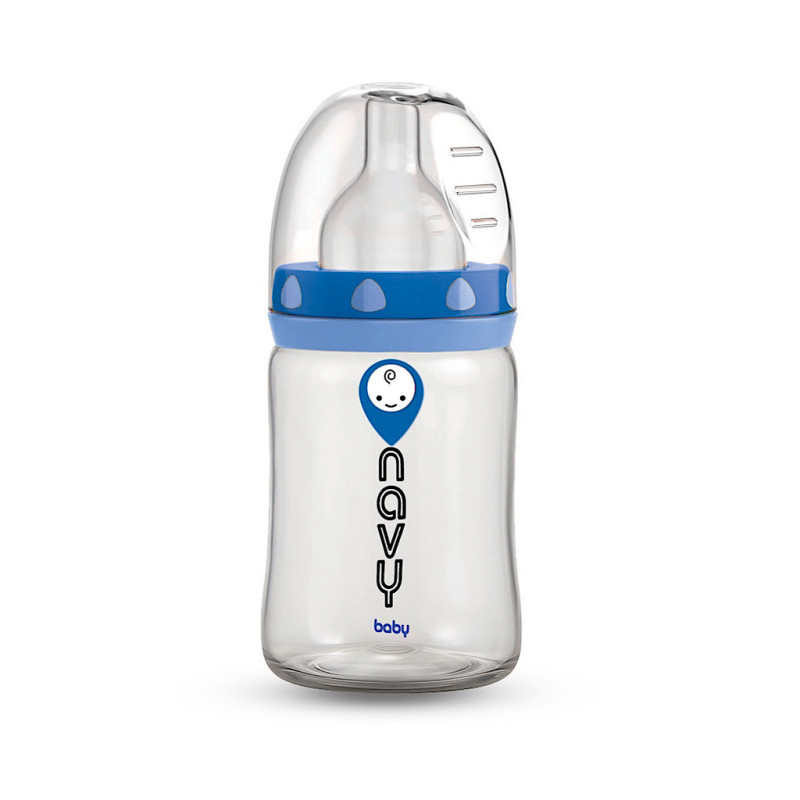 شیشه شیر کلاسیک تو پلاس پیرکس ناوی بیبی 120 میلی‌لیتر