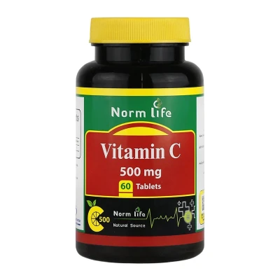قرص ویتامین C 500 میلی‌گرم نورم لایف 60 عددی