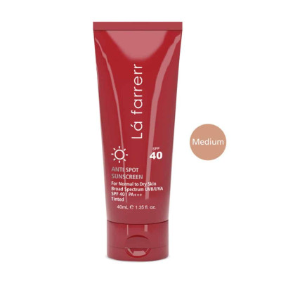 کرم ضد آفتاب و ضد لک رنگی متوسط پوست خشک و معمولی SPF40 لافارر 40 میلی لیتری