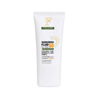 فلوئید ضد آفتاب بی رنگ فلوس فلاور SPF50 پوست چرب و مختلط ۵۰ میل
