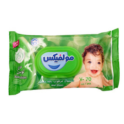 دستمال مرطوب معطر کودک مولفیکس ۷۰ عددی