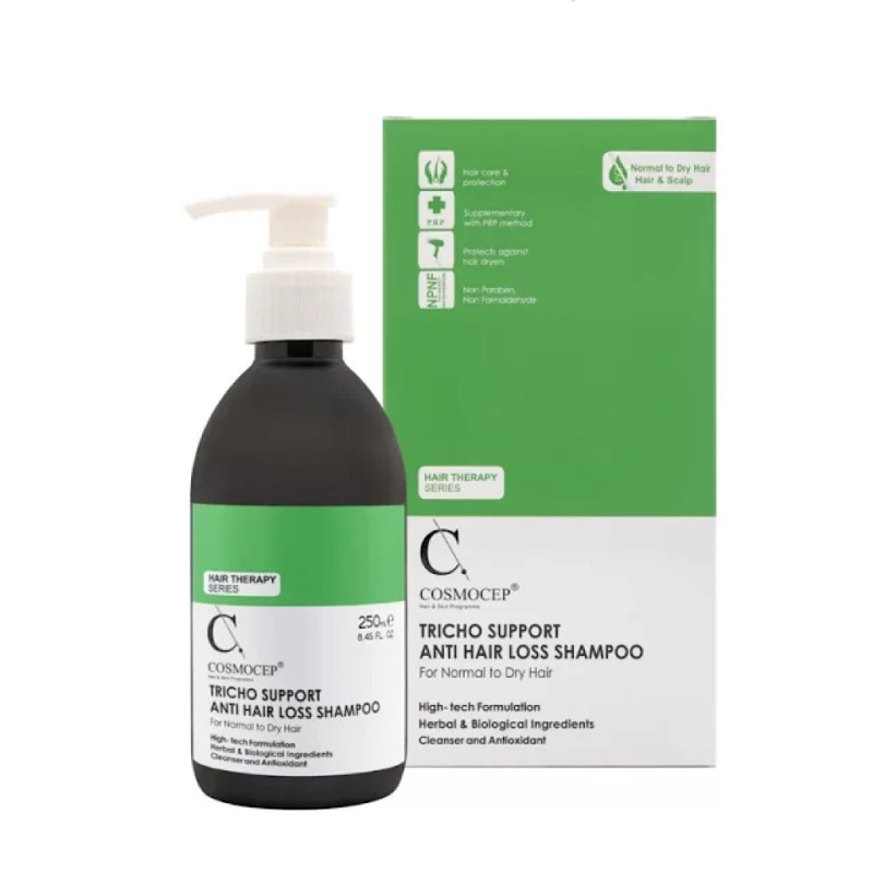 شامپو ضد ریزش موهای خشک کازموسپ 250 میلی لیتری