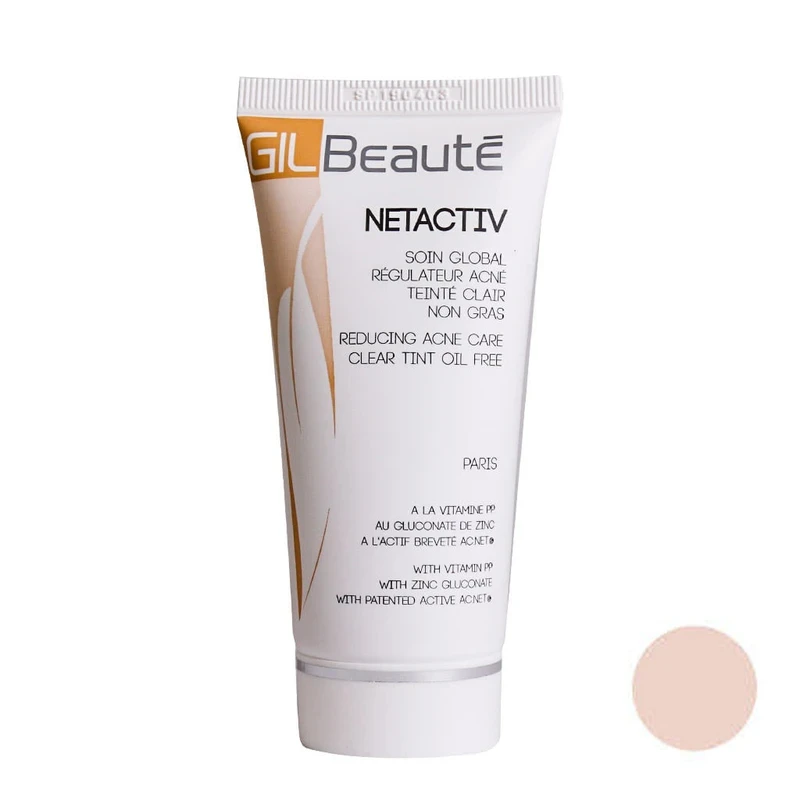 کرم رنگی ضد جوش بژ روشن فاقد چربی Netactiv ژیل بوته 50 میلی لیتری