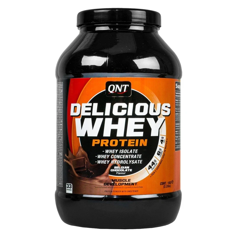 پودر پروتئین وی دلیشس شکلاتی کیو ان تی ۱۰۰۰ گرمی