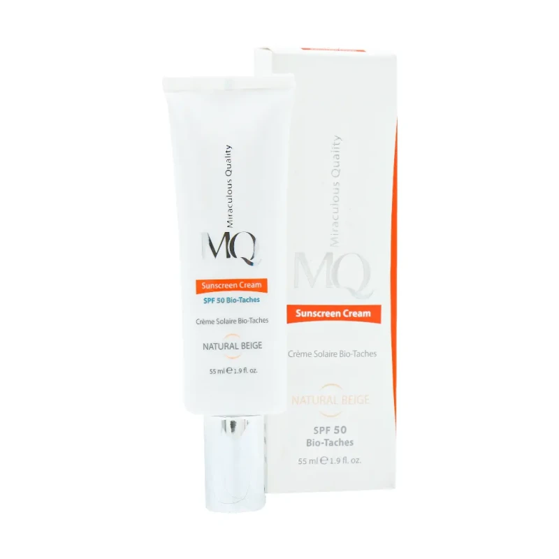 کرم ضد آفتاب و ضد لک بژ طبیعی مدل Bio Taches با SPF50 ام کیو 55 میلی لیتری