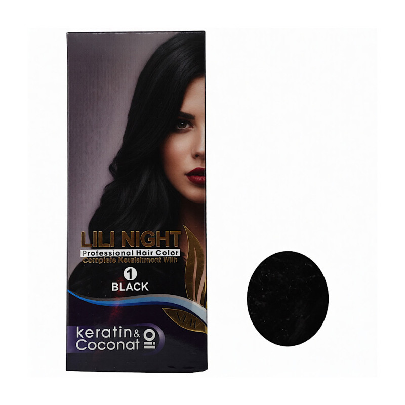 کیت رنگ موی مشکی لی لی نایت شماره 1