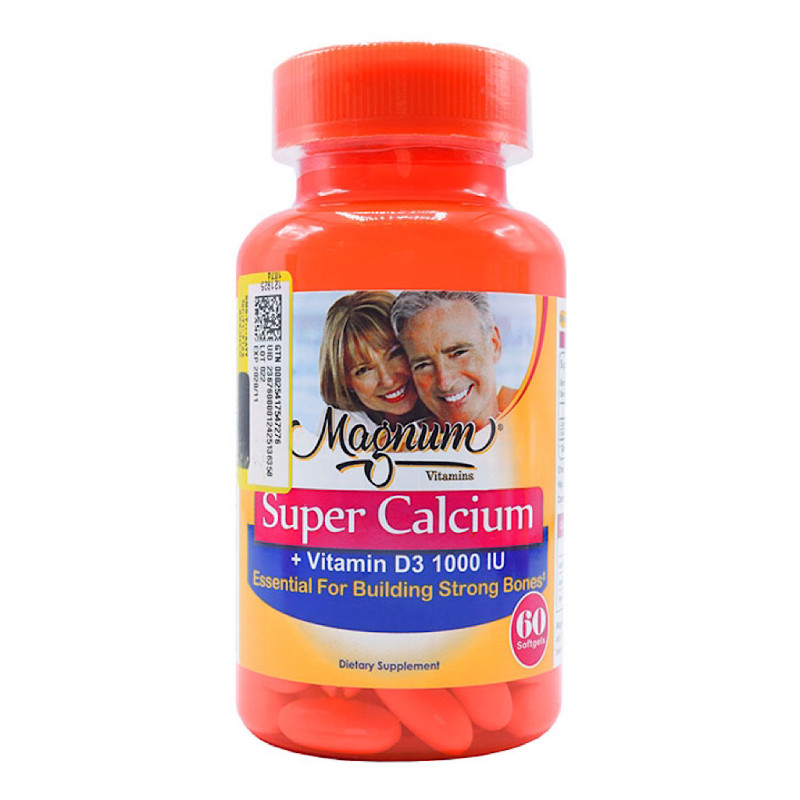 سافت ژل سوپر کلسیم و 1000IU ویتامین D3 مگنوم ویتامینز 60 عددی