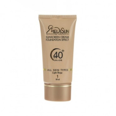 ضدآفتاب کرم پودری مدیسان SPF40 رنگ بژ روشن 1 مناسب انواع پوست حجم 30 میلی لیتر
