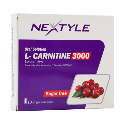 ویال خوراکی ال کارنیتین 3000 میلی‌گرم نکستايل (آلبالو) 10 عددی