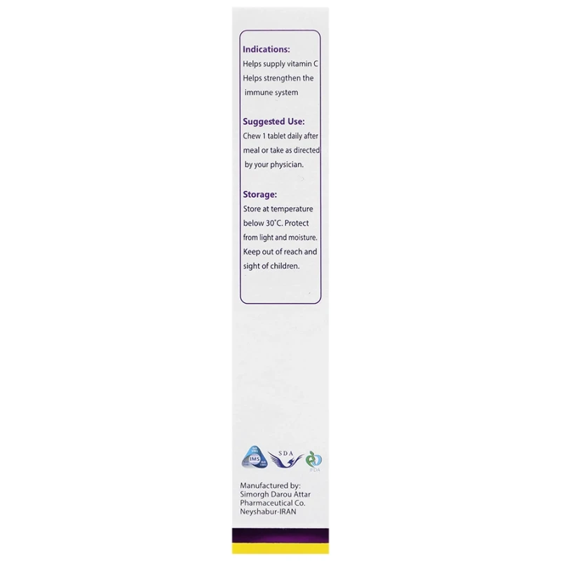 قرص جویدنی ویتامین سی سیمویت سیمرغ دارو عطار (لیمو)30 عدد