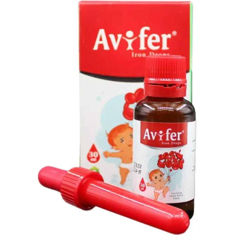 قطره آهن آویفر آویوال با طعم کرم و بیسکوییت 30 میلی لیتر