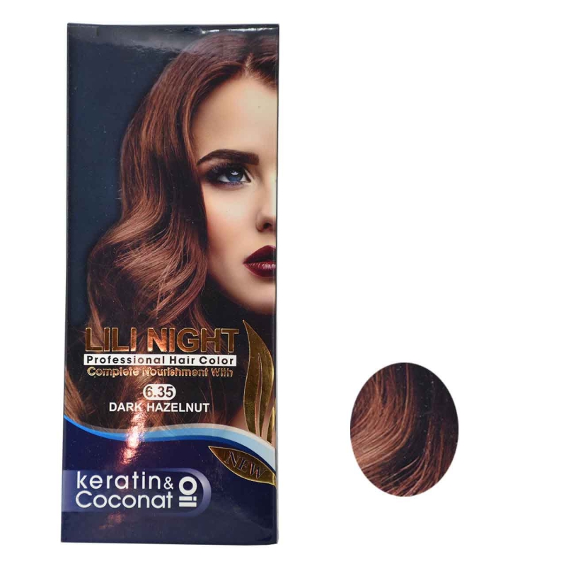 کیت رنگ موی فندقی تیره لی لی نایت شماره 6.35