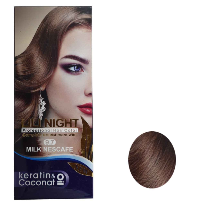 کیت رنگ موی شیر نسکافه ای لی لی نایت شماره 9.7