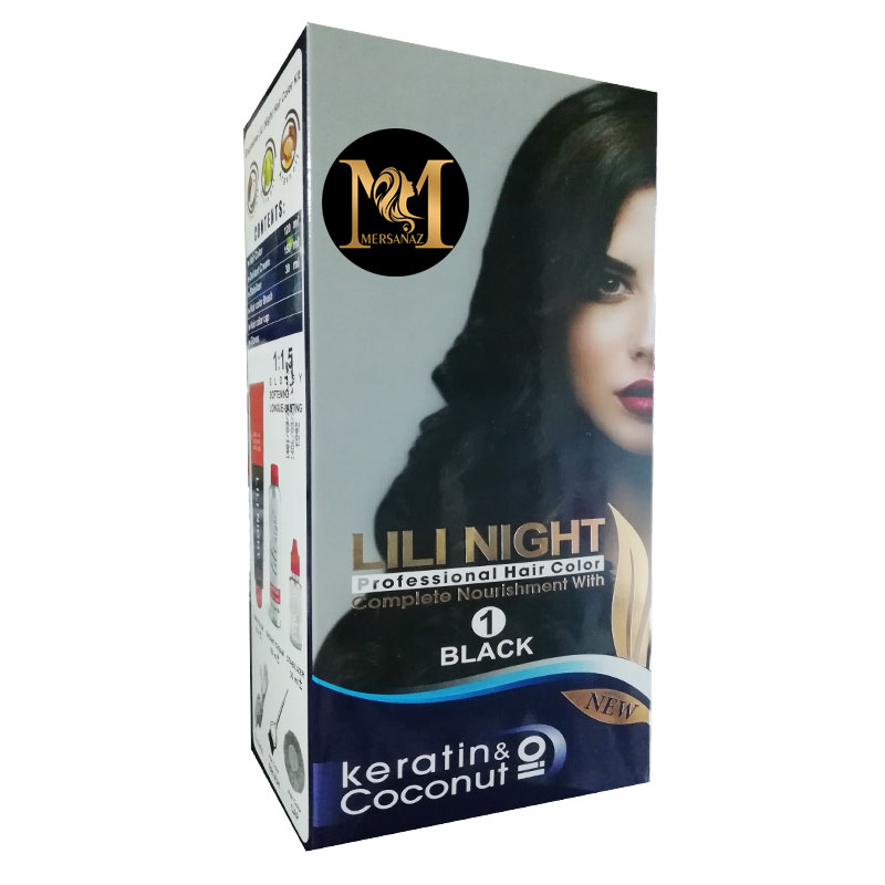 کیت رنگ موی مشکی لی لی نایت شماره 1