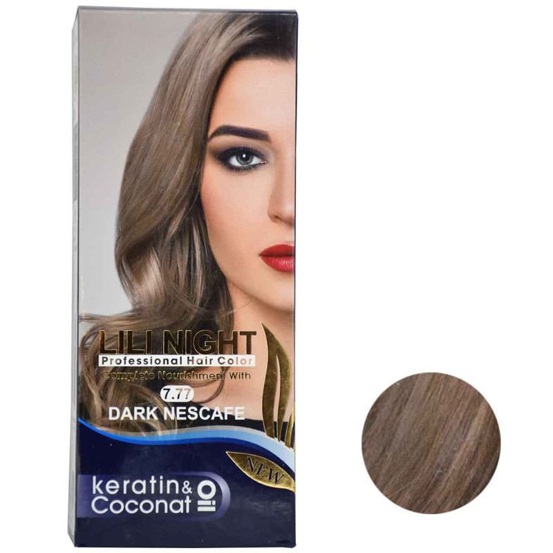 کیت رنگ موی نسکافه ای تیره لی لی نایت شماره 7.77