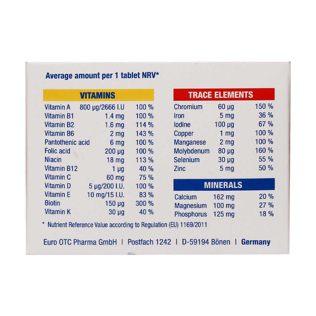 قرص مولتی ویتامین کامپلیت یوروویتال 60 عددی