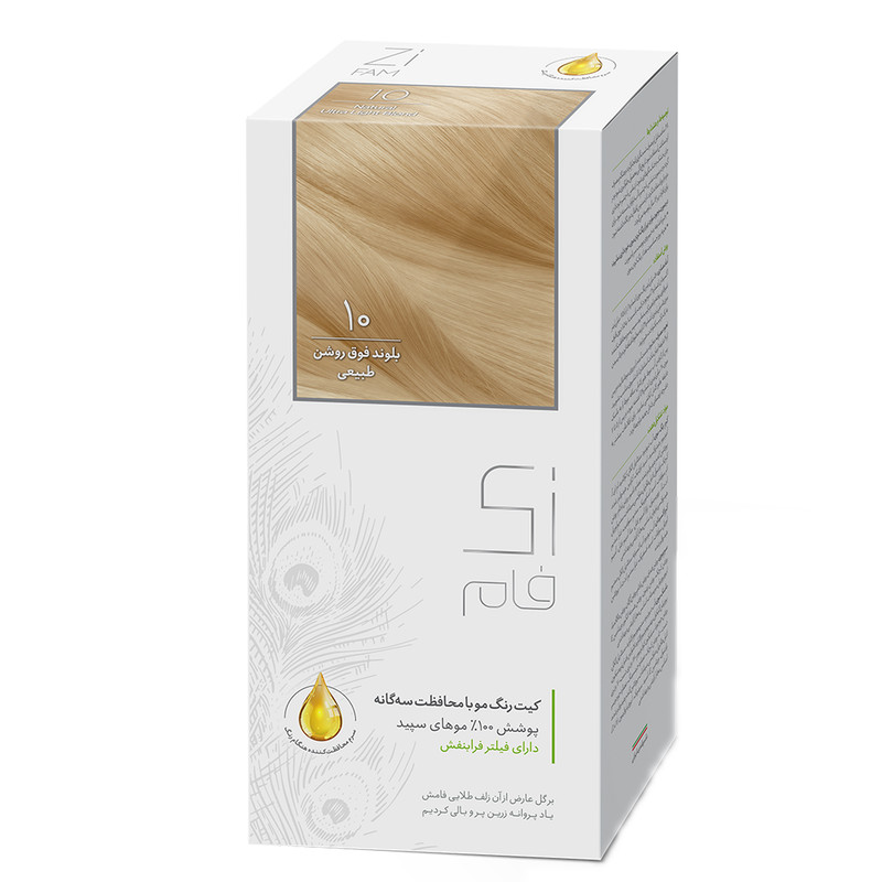 کیت رنگ موی بلوند فوق روشن سری طبیعی زی فام شماره 10