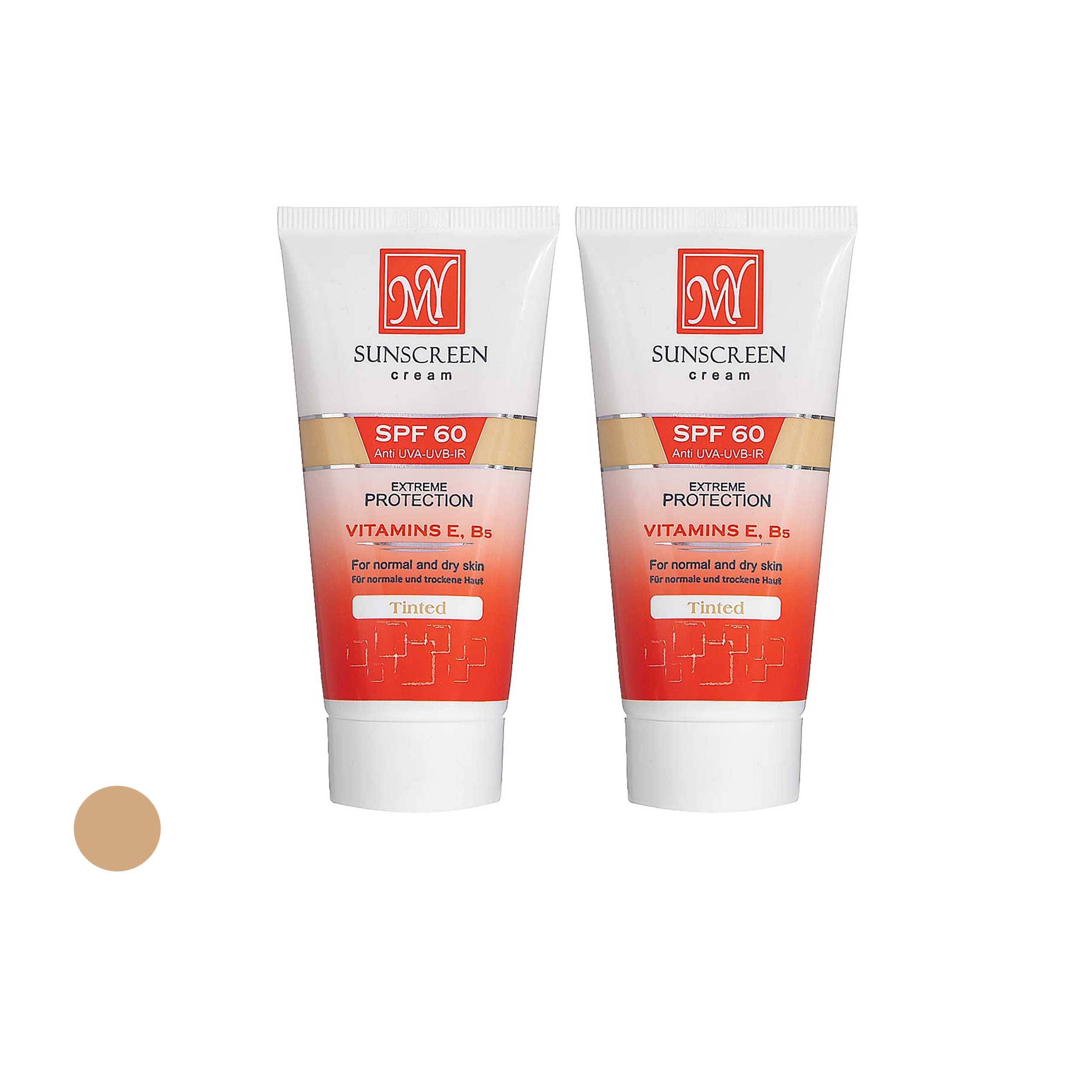 کرم ضد آفتاب رنگی پوست معمولی و خشک SPF60 مای ۵۰ میلی لیتری