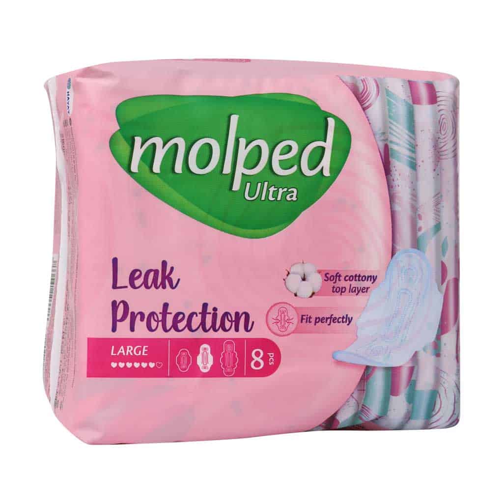 نوار بهداشتی ضخیم پنبه ای بزرگ مدل classic مولپد ۸ عددی