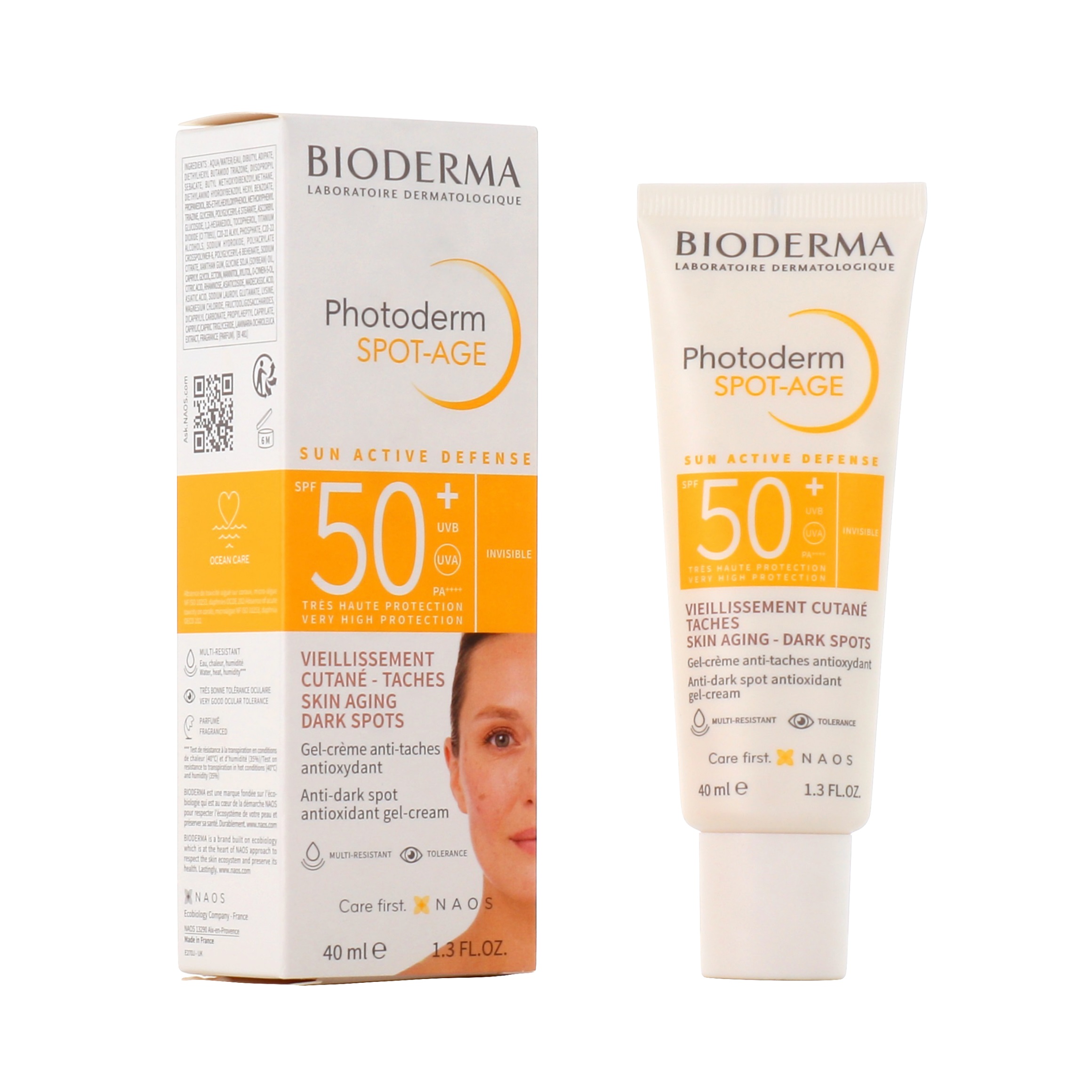 کرم ضد آفتاب بی رنگ پوست آسیب دیده مدل Photoderm Spot با SPF50 بایودرما ۳۰ میلی لیتری