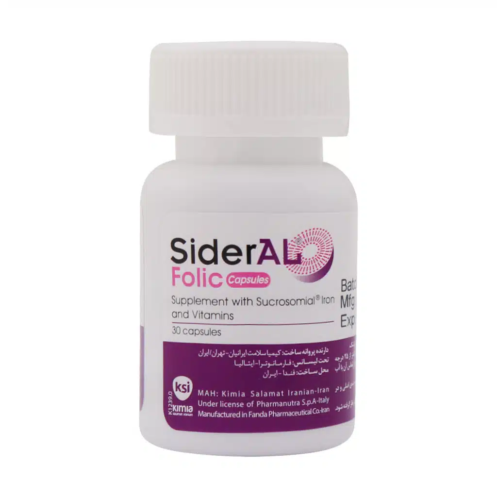 کپسول سیدرال فولیک اسید 30 عددی