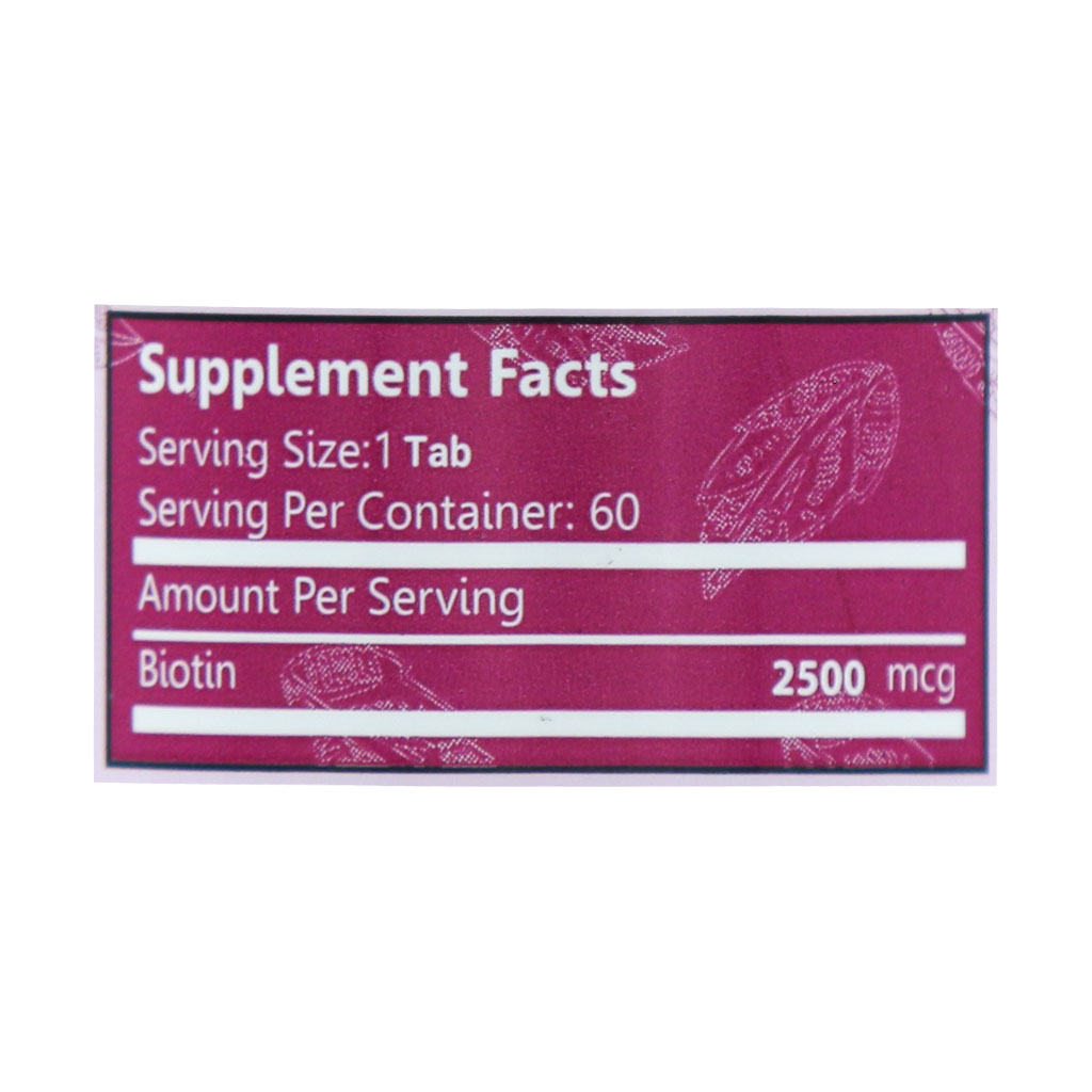 قرص مگابیت (بیوتین) 2500 میلی‌گرم برونسون 60 عددی