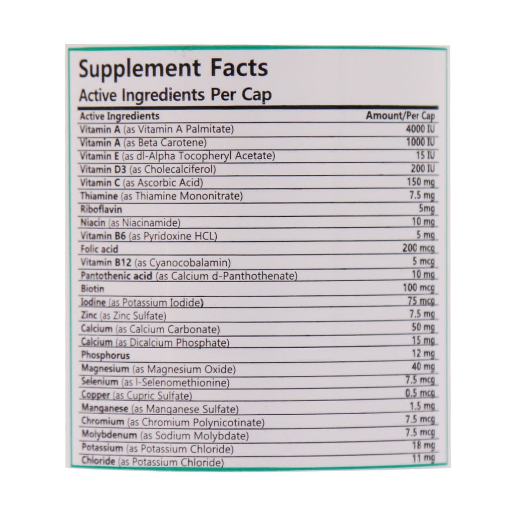 کپسول مولتی ویتامین بدون آهن برونسون 60 عددی