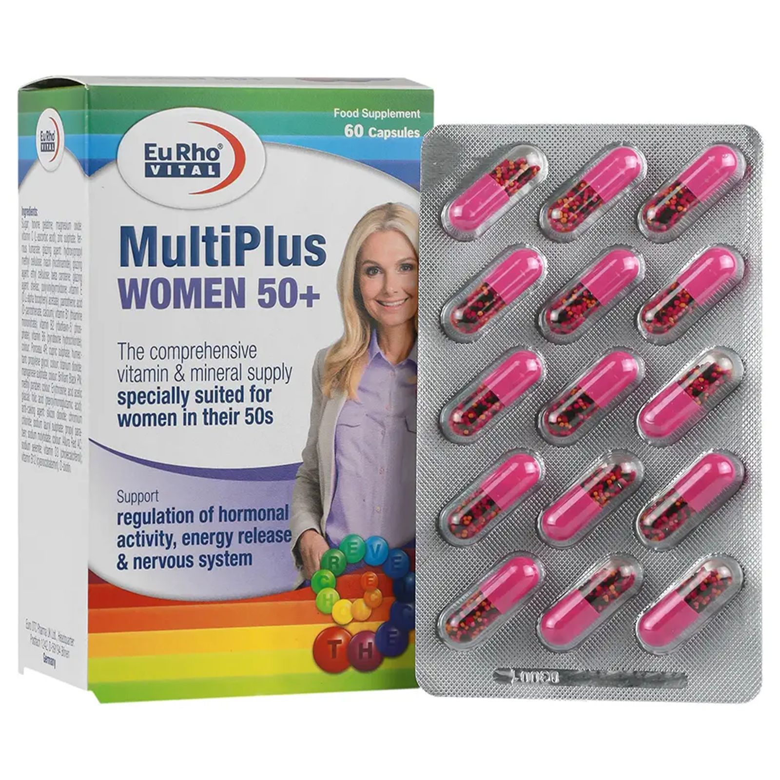 کپسول مولتی پلاس +50 خانم‌ها یوروویتال 60 عددی