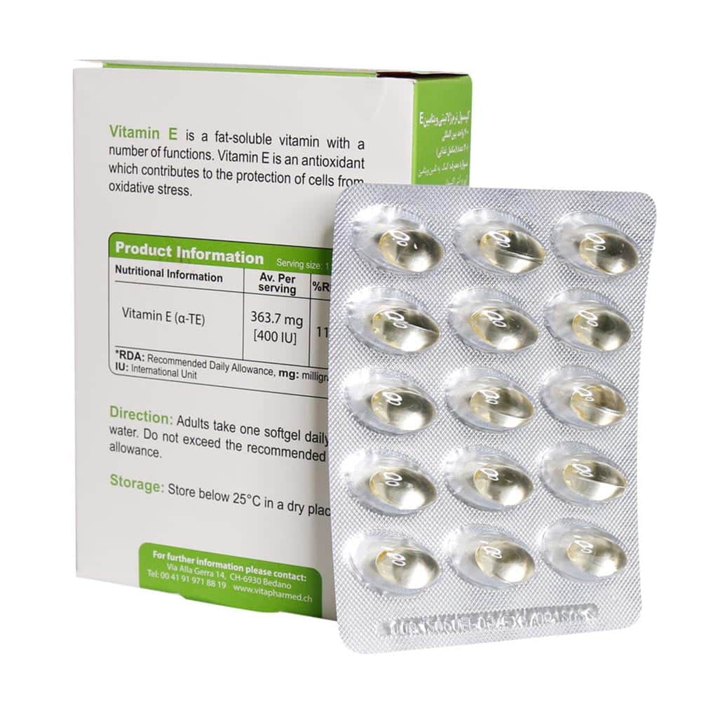 کپسول ژلاتینی 400IU ویتامین E ویواتیون 30 عددی