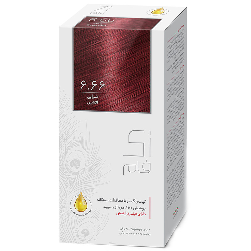 کیت رنگ موی شرابی آتشین سری قرمز زی فام شماره 6.66