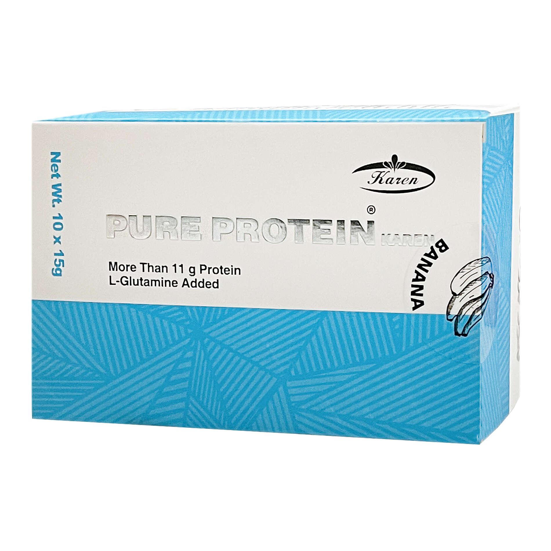 پودر پیور پروتئین و گلوتامین موزی کارن 10 عددی