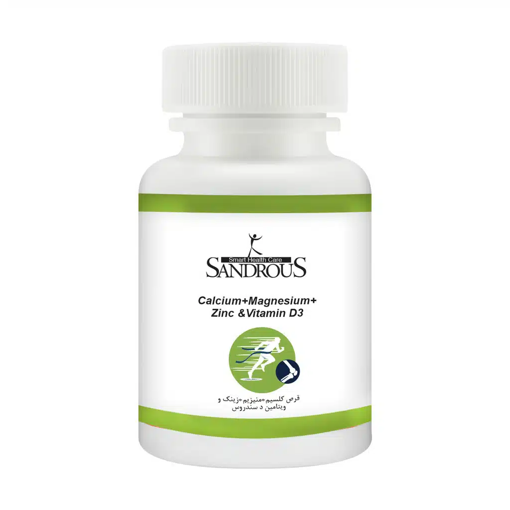 قرص کلسیم منیزیم زینک ویتامین D سندروس 60 عددی