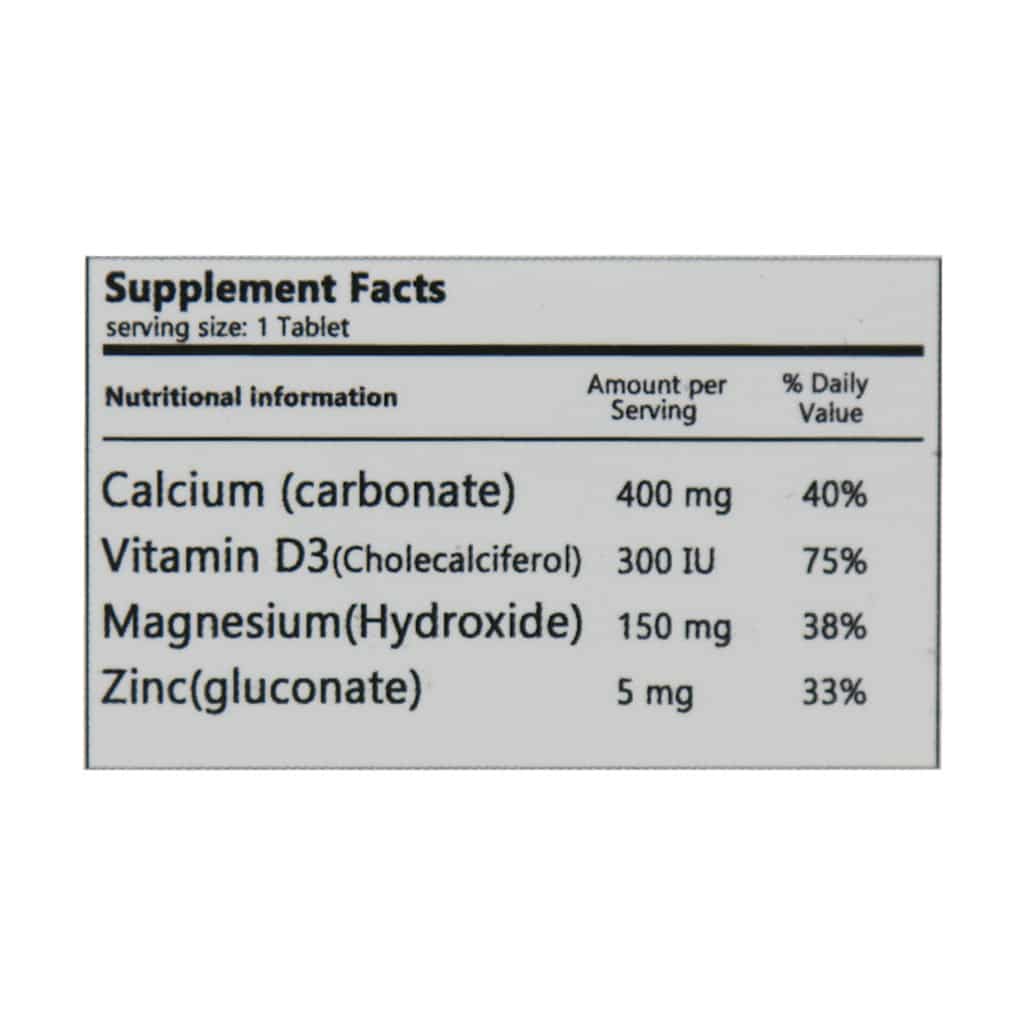 قرص کلسیم منیزیم زینک ویتامین D سندروس 60 عددی