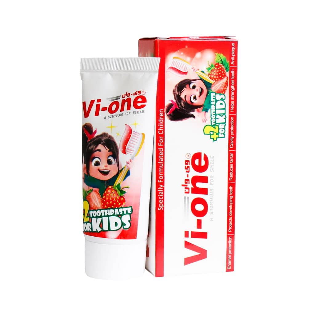 خمیر دندان کودک با طعم توت فرنگی وی وان 60 گرمی
