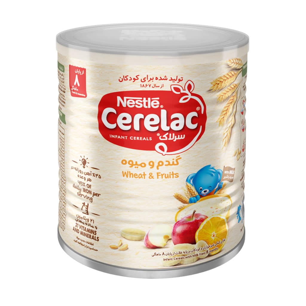 سرلاک گندم و میوه به همراه شیر نستله 400 گرمی