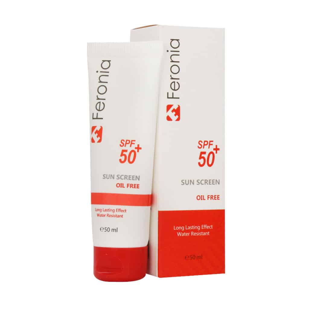 کرم ضد آفتاب بی رنگ فاقد چربی SPF50  فرونیا 50 میلی لیتری