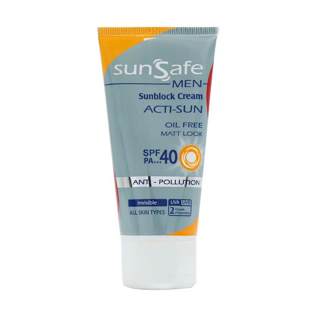 کرم ضد آفتاب آقایان SPF40 سان سیف 50 میلی لیتری