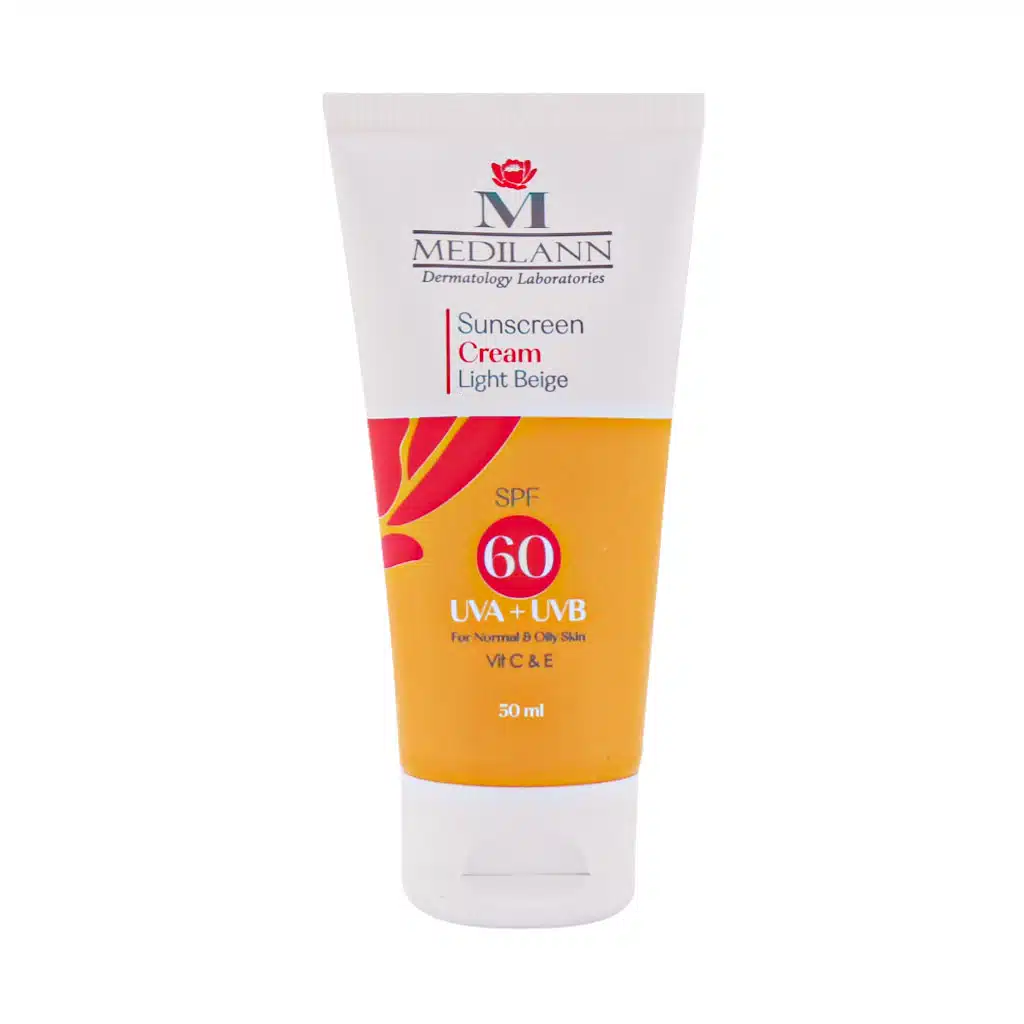 کرم ضد آفتاب رنگی پوست چرب و آکنه ای SPF60 مدیلن 50 میلی لیتری