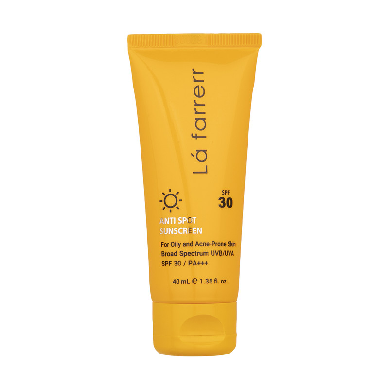 کرم ضد آفتاب و ضد لک بی رنگ پوست چرب SPF30 لافارر 40 میلی لیتری