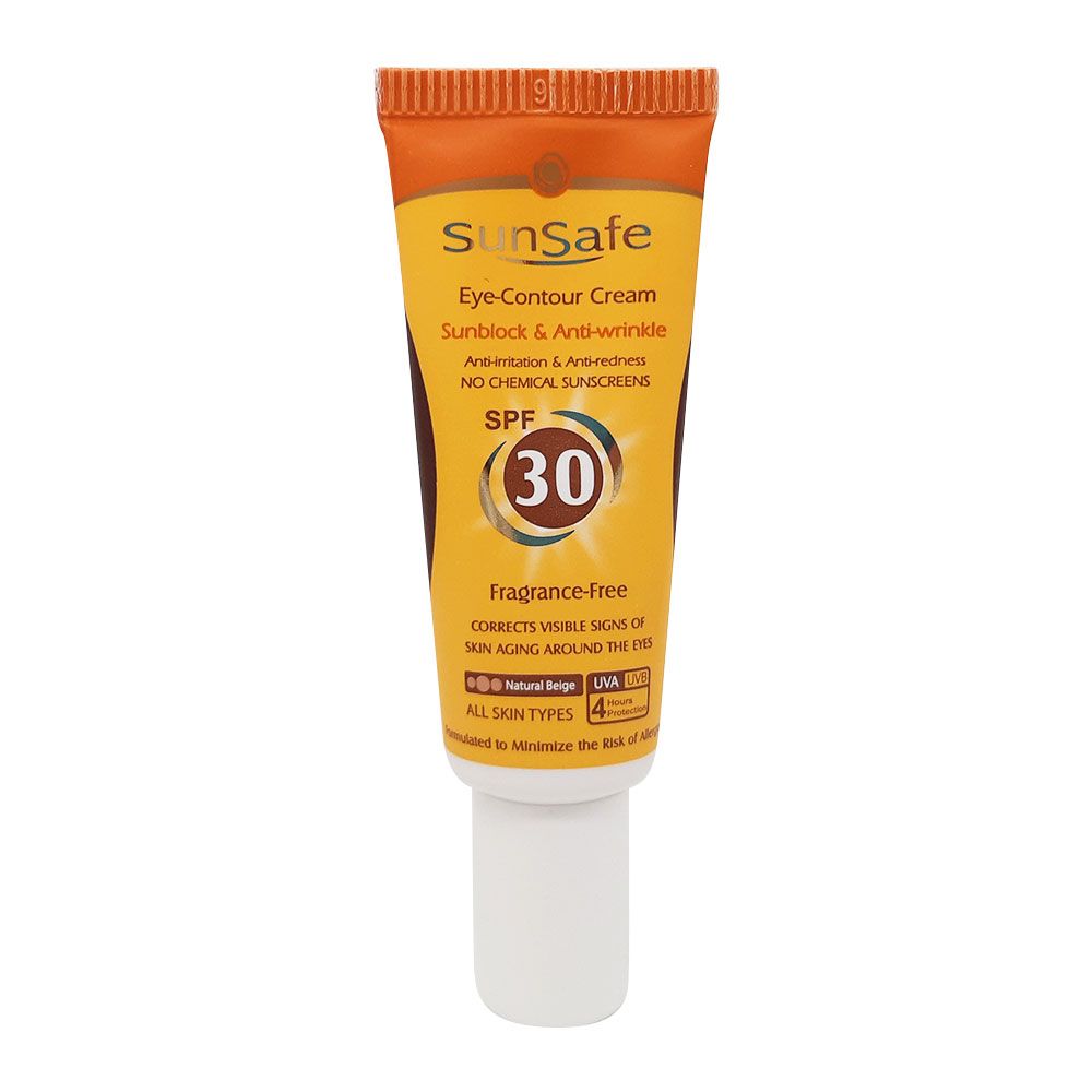 کرم دور چشم بژ طبیعی حاوی ضد آفتاب SPF30 سان سیف 20 گرمی